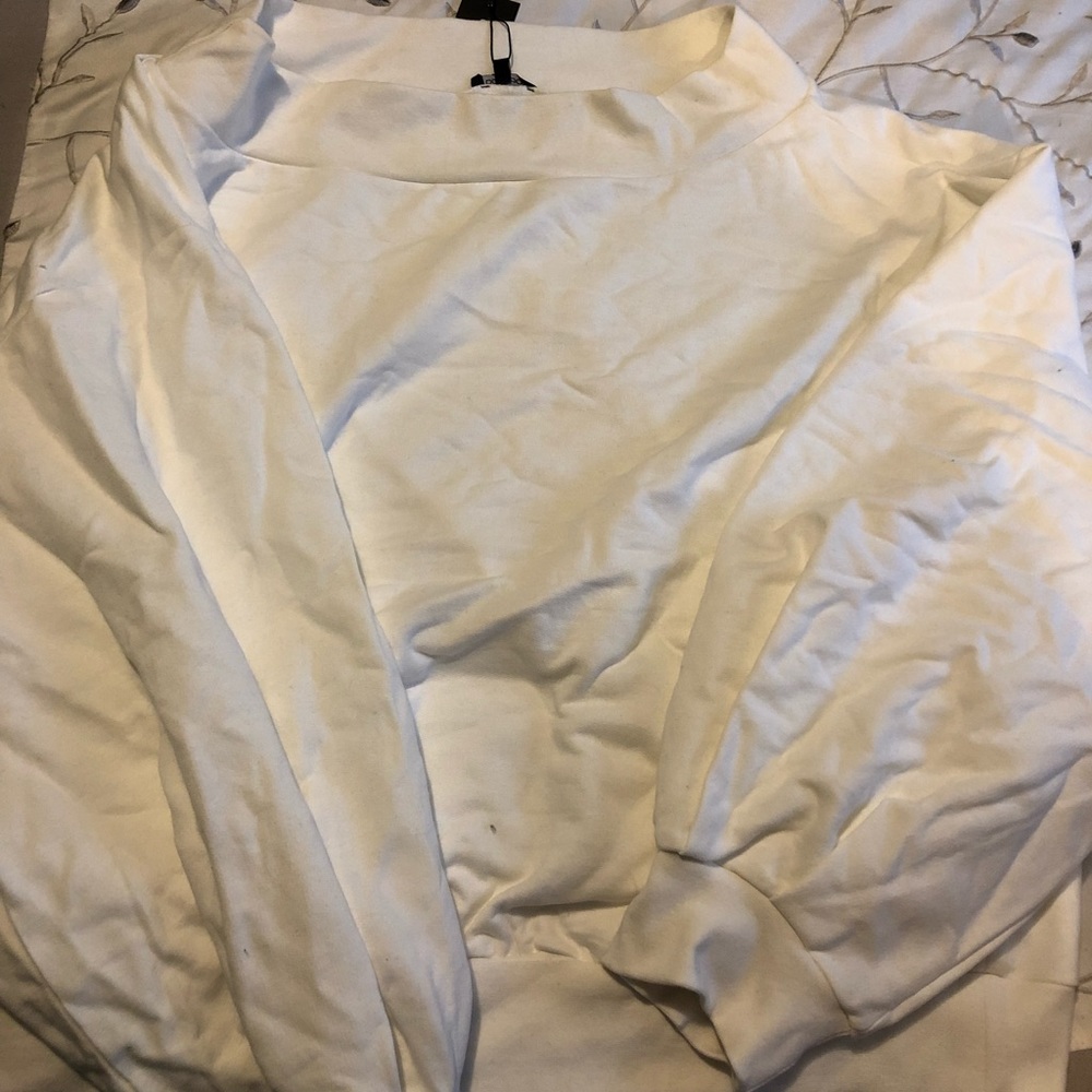 white balloon oversized sweater